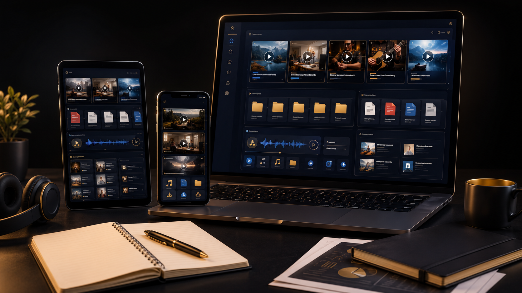 Mockup da plataforma IFT Flix em desktop, tablet e mobile